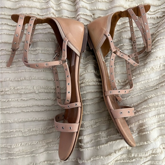 Valentino Garavani Pink Sandals with Ankle Strap and Metallic Studs - Picture 7 of 11